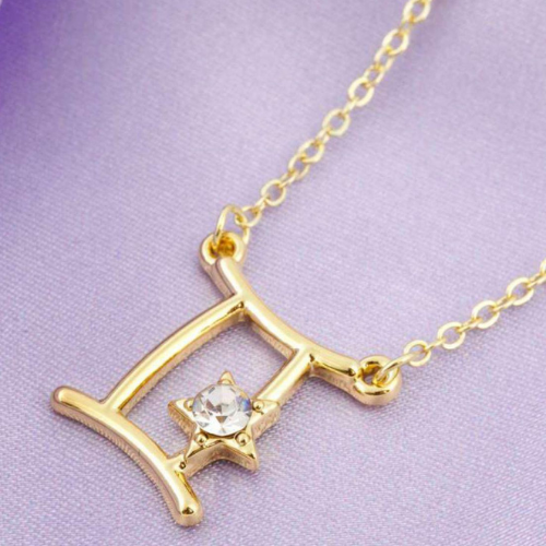 Golden Necklace Zodiac Gemini