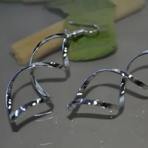 Silver Twisted Earrings