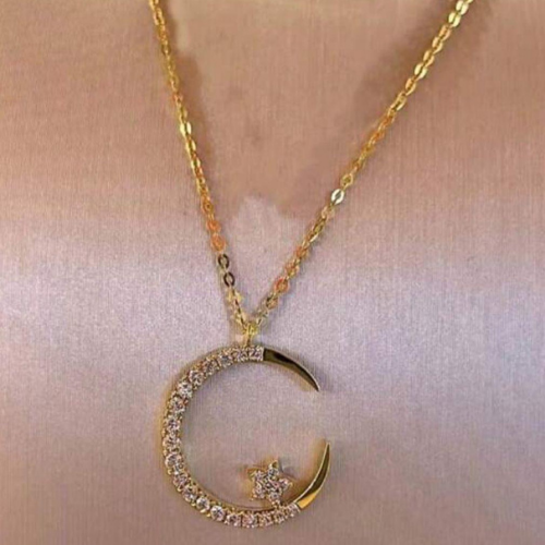 Golden Necklace Moon Crystals