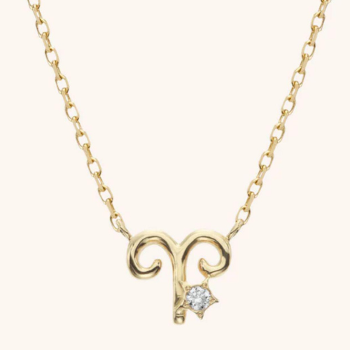 Golden Necklace Crystal Aries