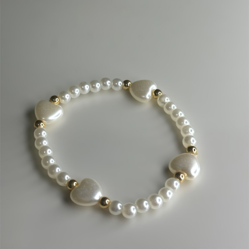 Bracelet Pearl White Heart