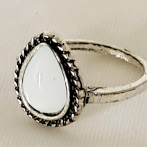 Silver With White Stone