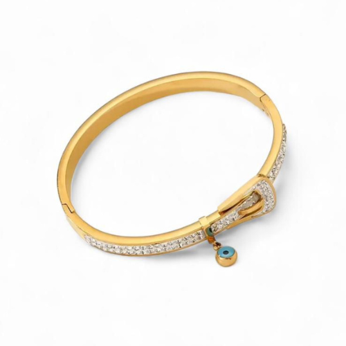 Bracelet Gold Bracelet with Zircon and Greece Eyes