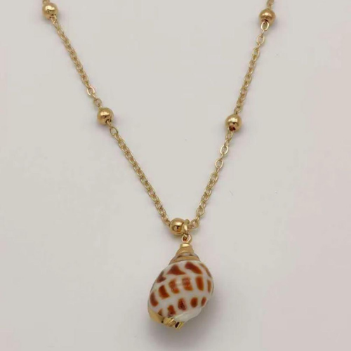 Golden Necklace Shell White/Red