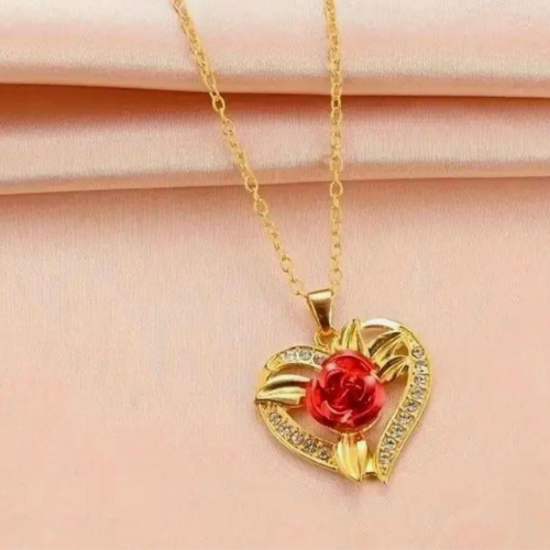 Golden Necklace with Flower