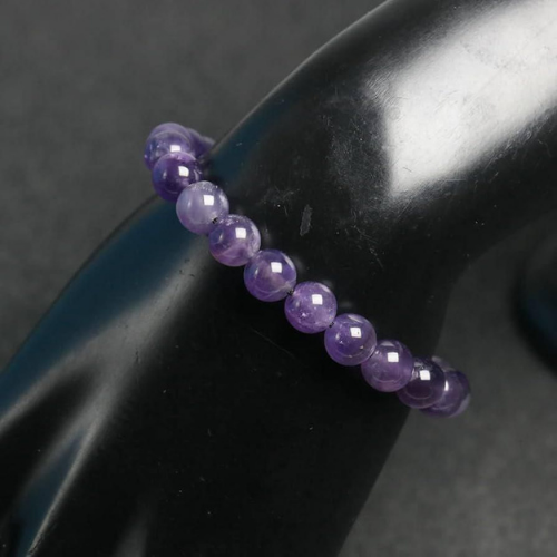 Purple Stone Elastic Bracelet