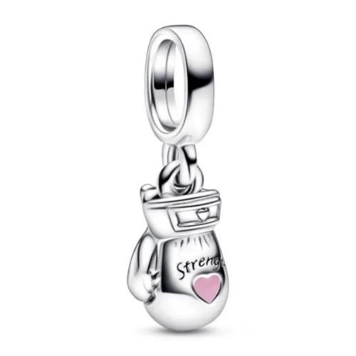 Charm Silver Boxing Gloves