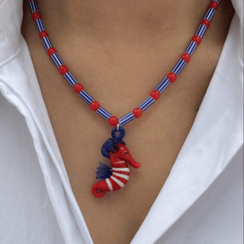 ❤️Collana in vetro Cavalluccio Marino 💙