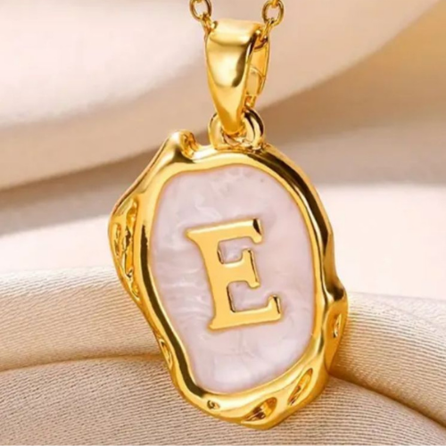 Necklace Gold Letter E