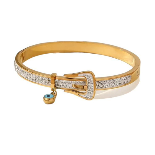 Bracelet Gold Bracelet with Zircon and Greece Eyes