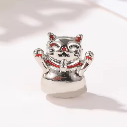 Charm Silver Cat