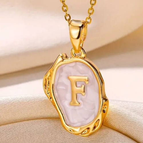 Necklace Gold Letter F