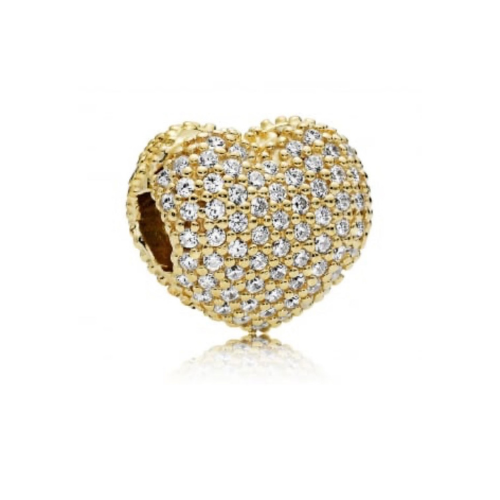 Golden Heart Charm All Set with Stones