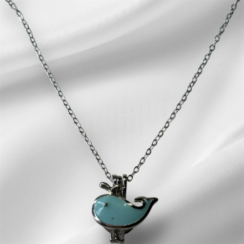 Silver Necklace Blue Whale