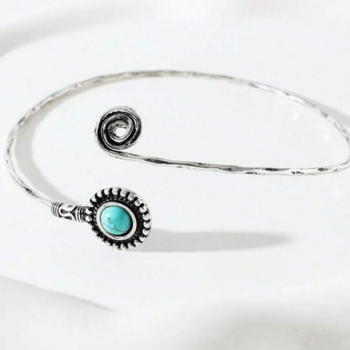 Silver Bracelet Blue Stone