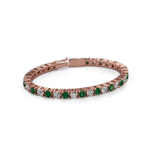 Rose Gold Green Stones Bracelet