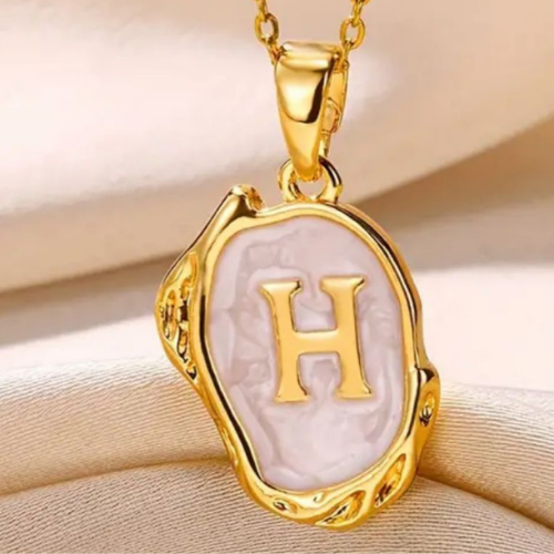 Necklace Gold Letter H