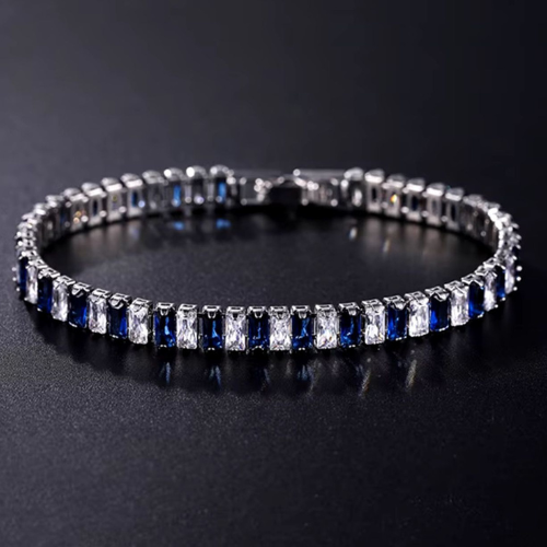 Silver And Blue Bracelet